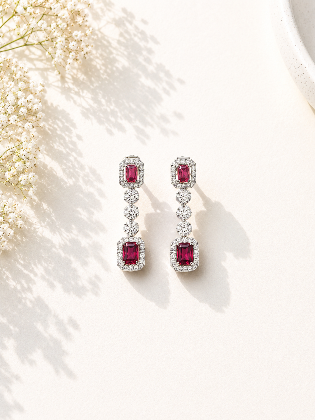 Double Layer Ruby Necklace Set – Stylish Festive Glam | SHOBITAM
