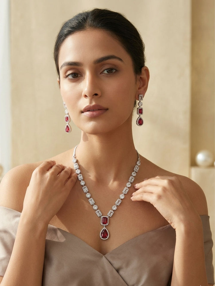 Emerald Crystal Jewellery Set – Premium Party Glam | SHOBITAM