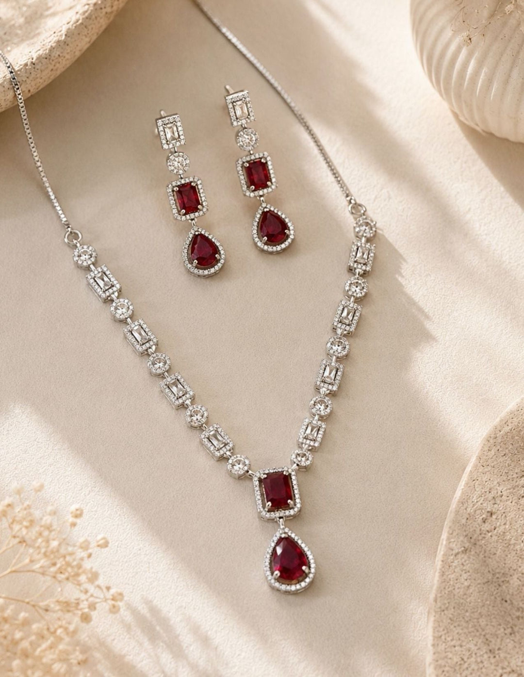 Emerald Crystal Jewellery Set – Premium Party Glam | SHOBITAM