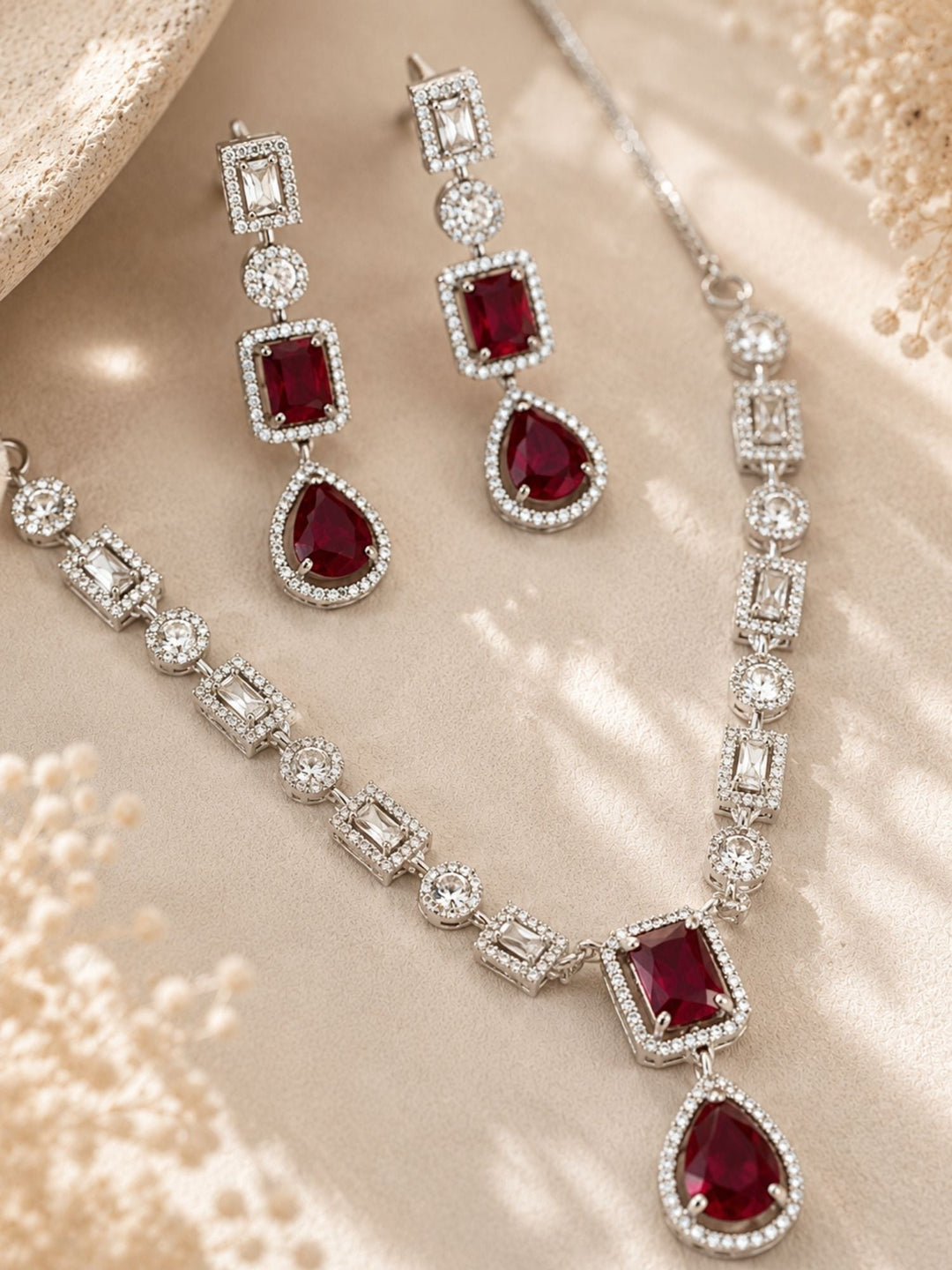 Emerald Crystal Jewellery Set – Premium Party Glam | SHOBITAM