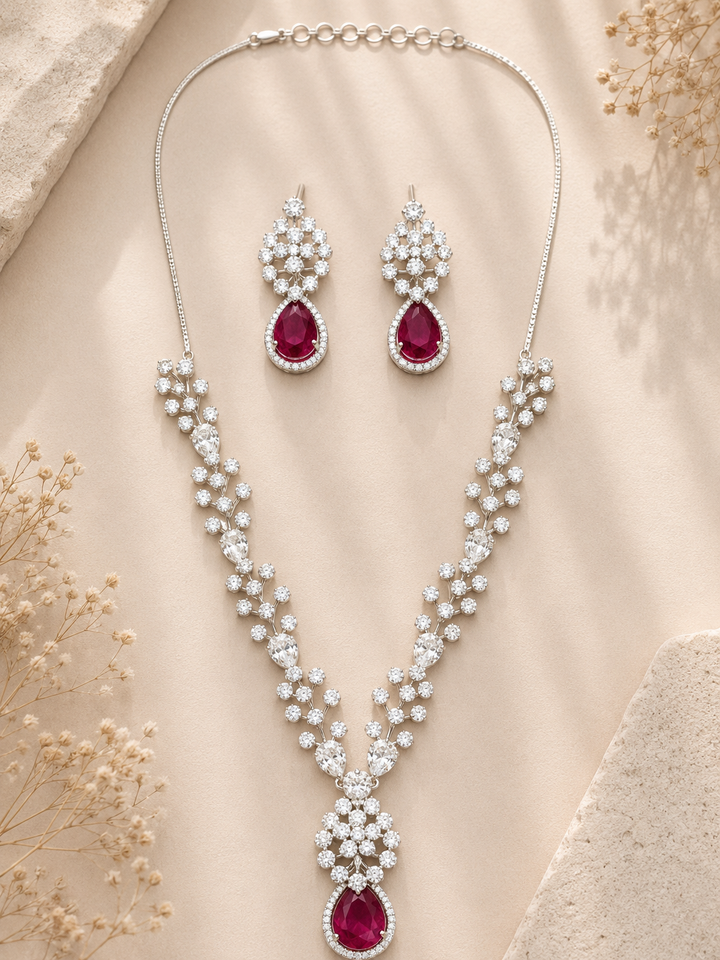 Modern Floral Emerald Jewellery Set – Elegant Party Glam | SHOBITAM