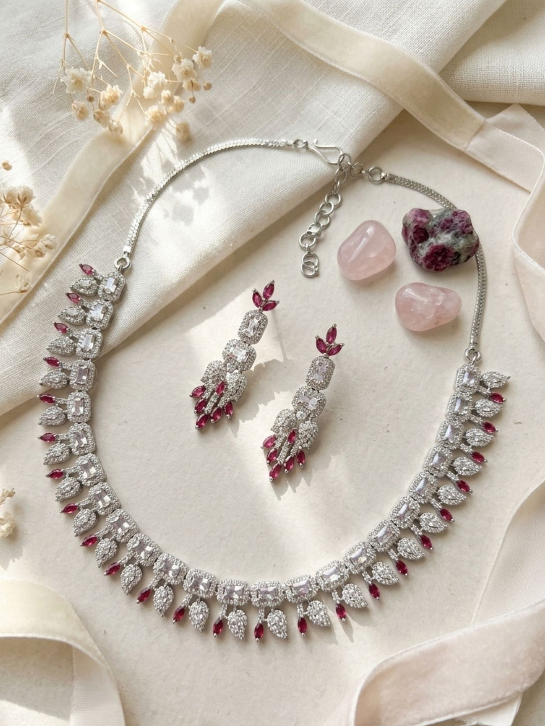 Premium Emerald Drop Necklace Set – Elegant Party Glam | SHOBITAM
