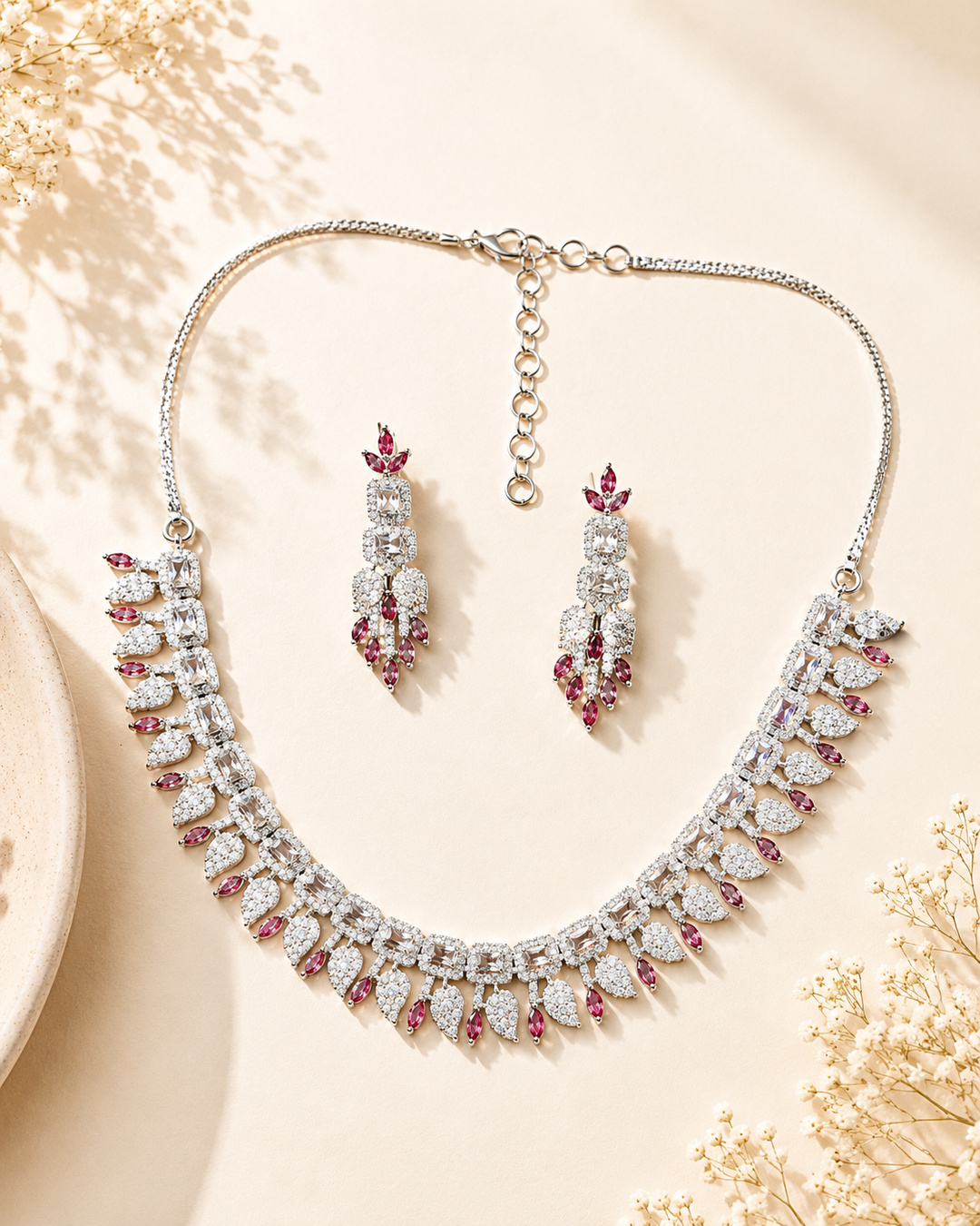 Premium Emerald Drop Necklace Set – Elegant Party Glam | SHOBITAM