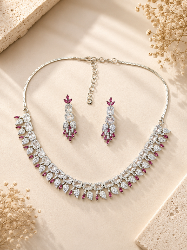Premium Emerald Drop Necklace Set – Elegant Party Glam | SHOBITAM