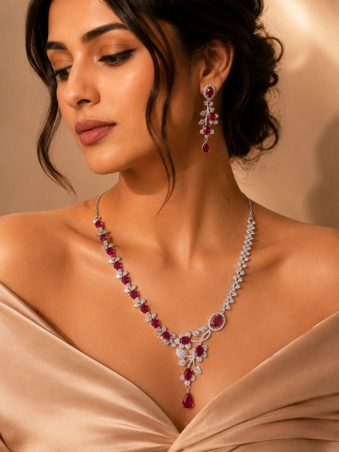 Royal Emerald Stone Jewellery Set – Statement Festive Glam | SHOBITAM