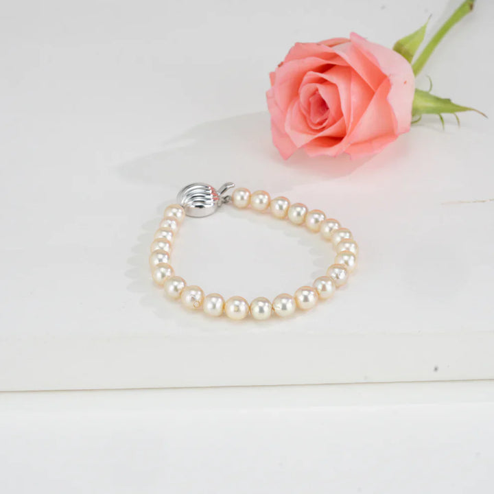 6.0-7.0mm Round Golden Akoya Saltwater Pearl Bracelet - AA Quality
