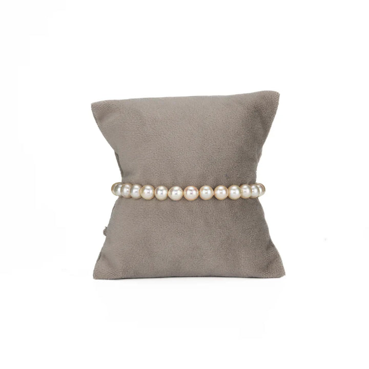 6.0-7.0mm Round Golden Akoya Saltwater Pearl Bracelet - AA Quality