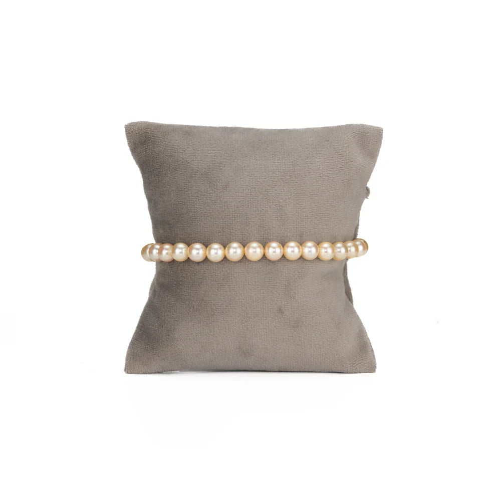 6.0-7.0mm Round Golden Akoya Saltwater Pearl Bracelet - AAA Quality | SHOBITAM
