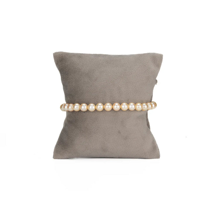 6.0-7.0mm Round Golden Akoya Saltwater Pearl Bracelet - AAA Quality | SHOBITAM