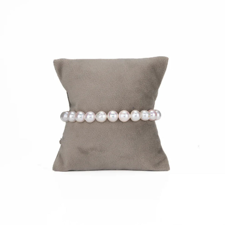 8.0-9.0mm White Round Grading Akoya Saltwater Pearl Bracelet - A Quality | SHOBITAM