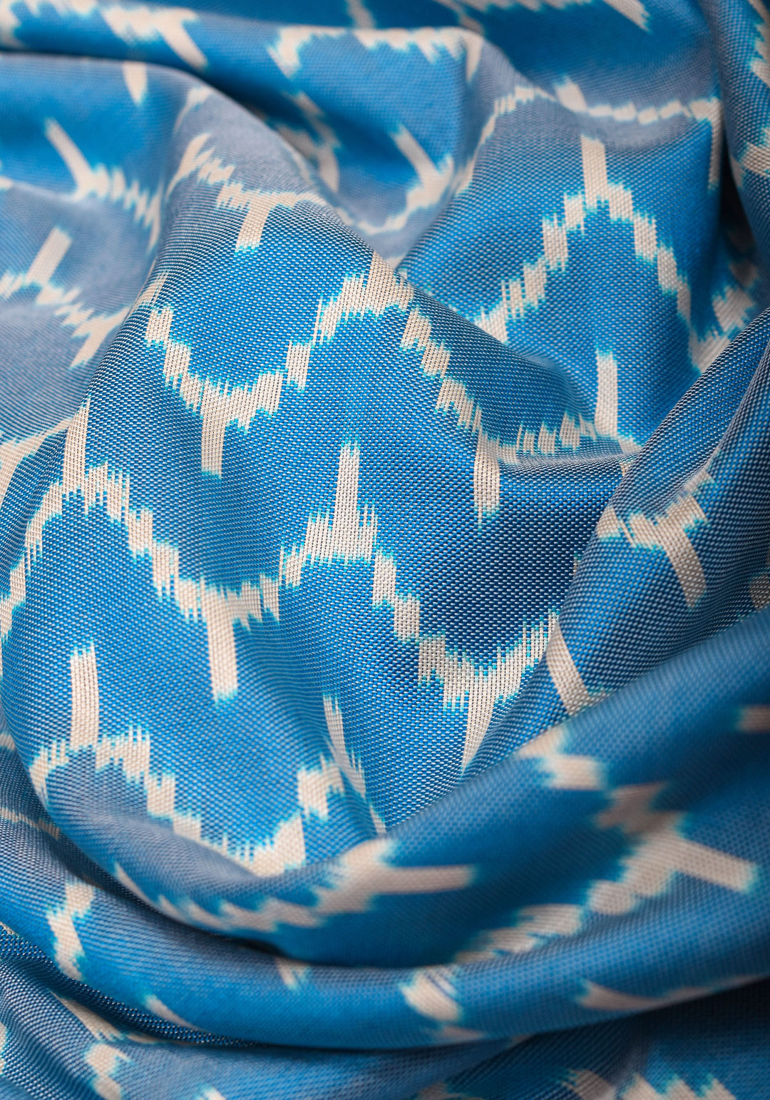 Ikkat Patola Kanjivaram Fusion Silk Saree Blue  with Panel design and wide zari border | SILK MARK CERTIFIED