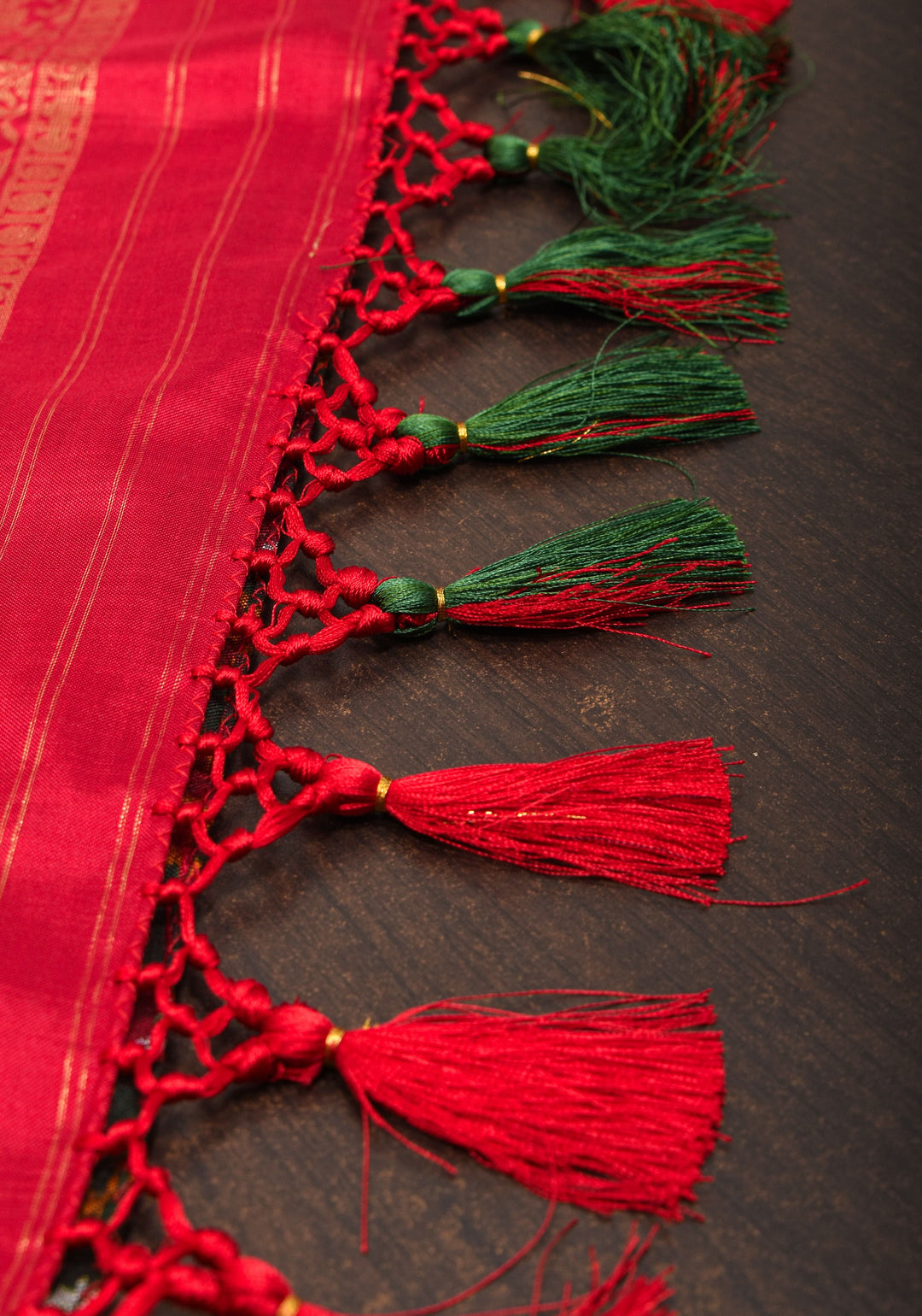 Exquisite Ikkat Kanjivaram Fusion Silk Saree in Deep Green with Grand Pallu and Wide Zari Border | SILK MARK CERTIFIED