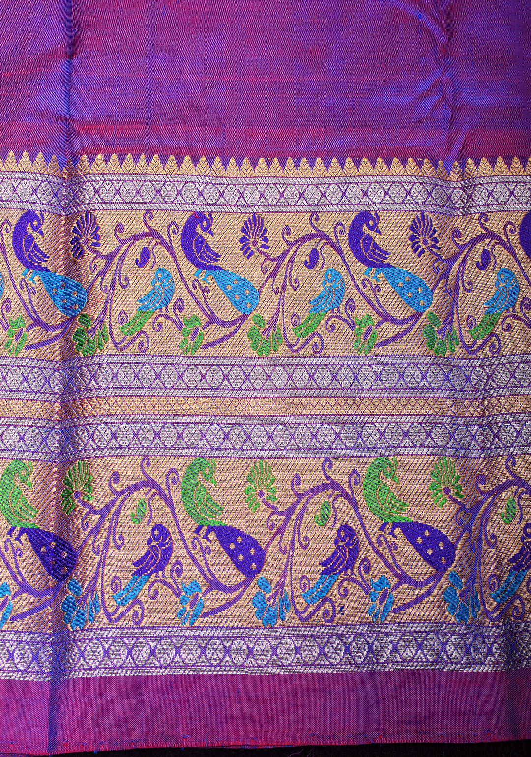 Exquisite Ikkat Patola Kanjivaram Saree with Paithani Style Wide Border | SILK MARK CERTIFIED