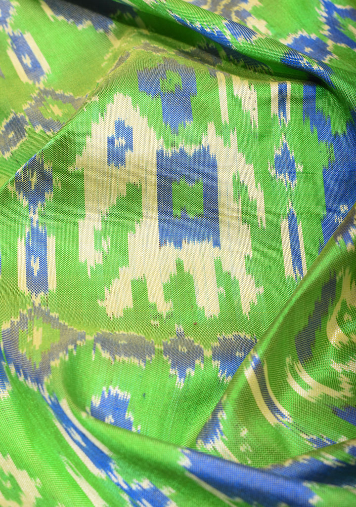 Exquisite Ikkat Patola Kanjivaram Saree with Paithani Style Wide Border | SILK MARK CERTIFIED