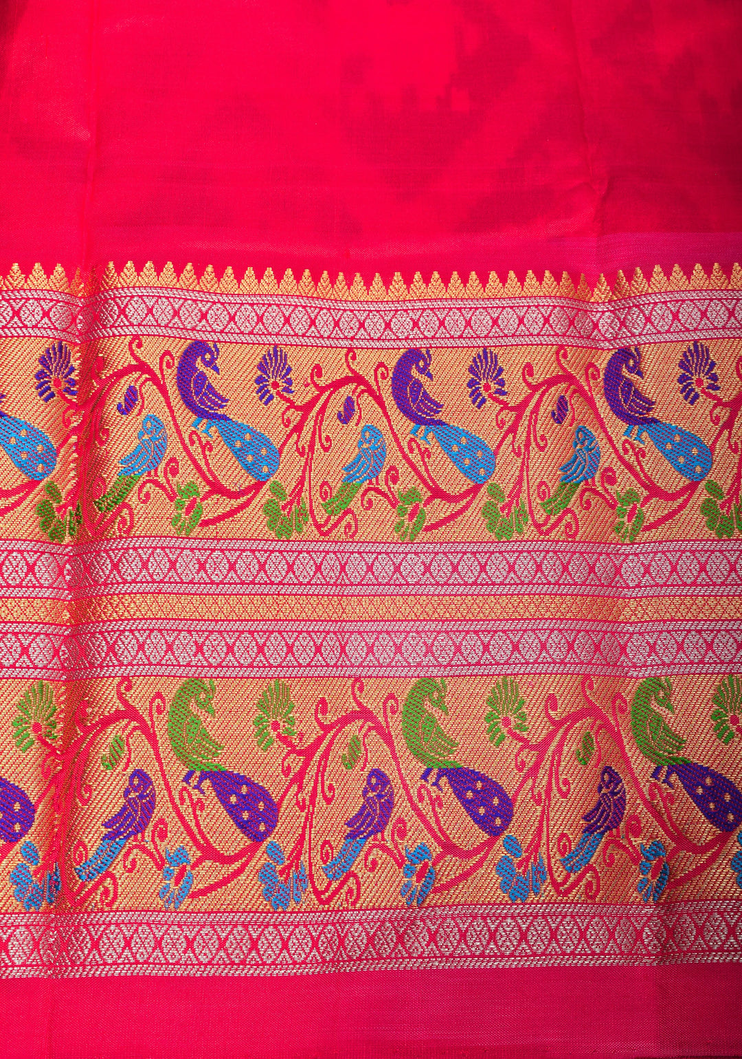 Exquisite Ikkat Patola Kanjivaram Saree with Paithani Style Wide Border | SILK MARK CERTIFIED
