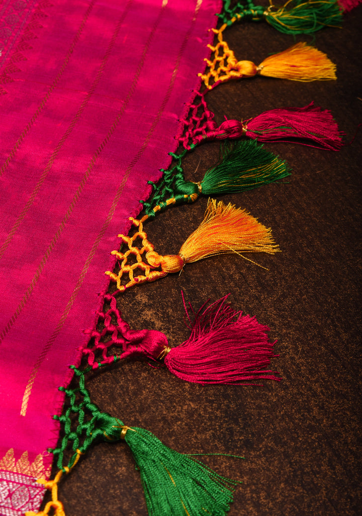 Green Ikkat Patola Kanjivaram Saree with Paithani Style Wide Zari Border | SILK MARK CERTIFIED