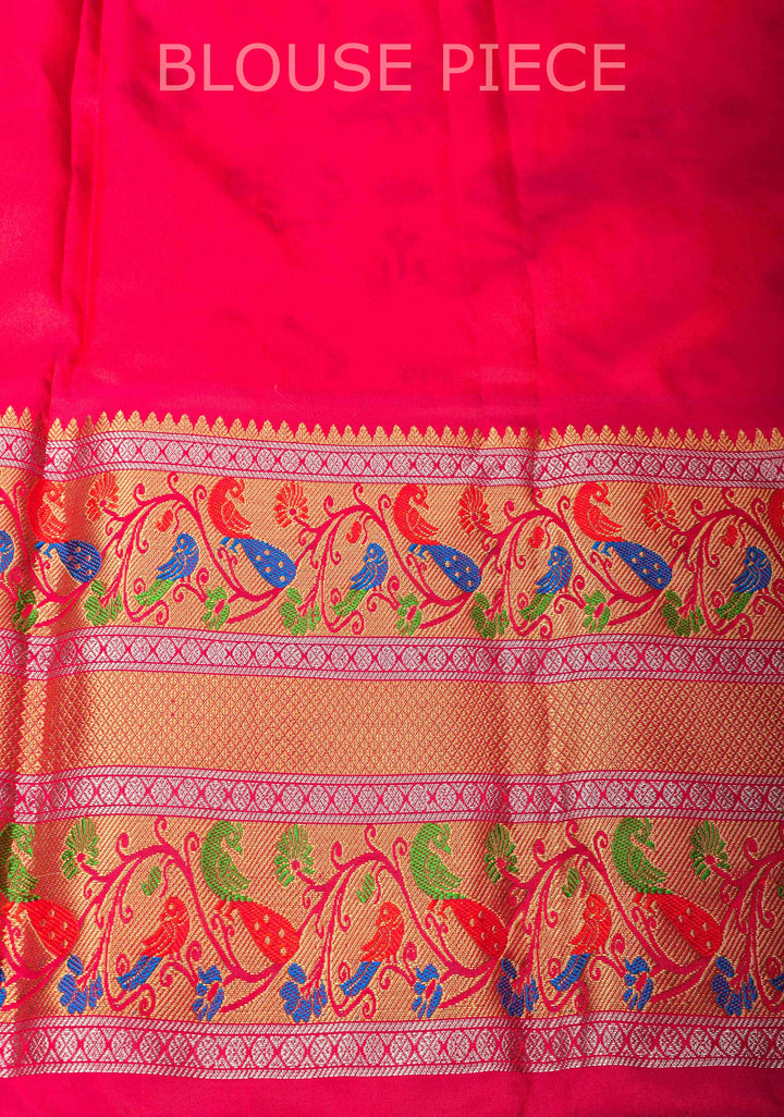 Off White Exquisite Ikkat Patola Kanjivaram Saree with Paithani Style Wide Zari Border | SILK MARK CERTIFIED