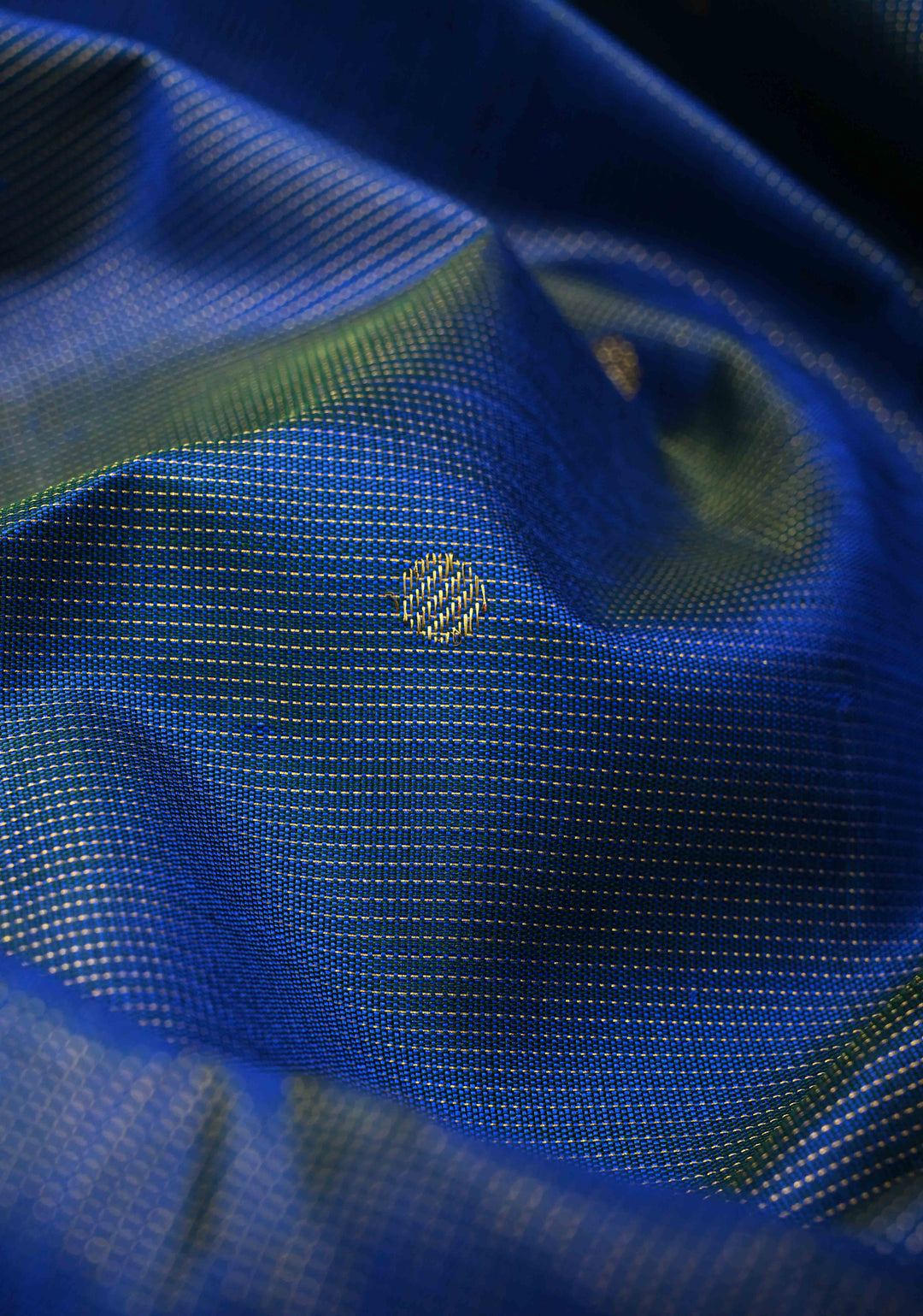 Vairaoosi Blue Dual tone Vairaoosi Zari Stripes on Kanjivaram Pure Silk Saree with dainty buttas and Zari Border | SILK MARK CERTIFIED