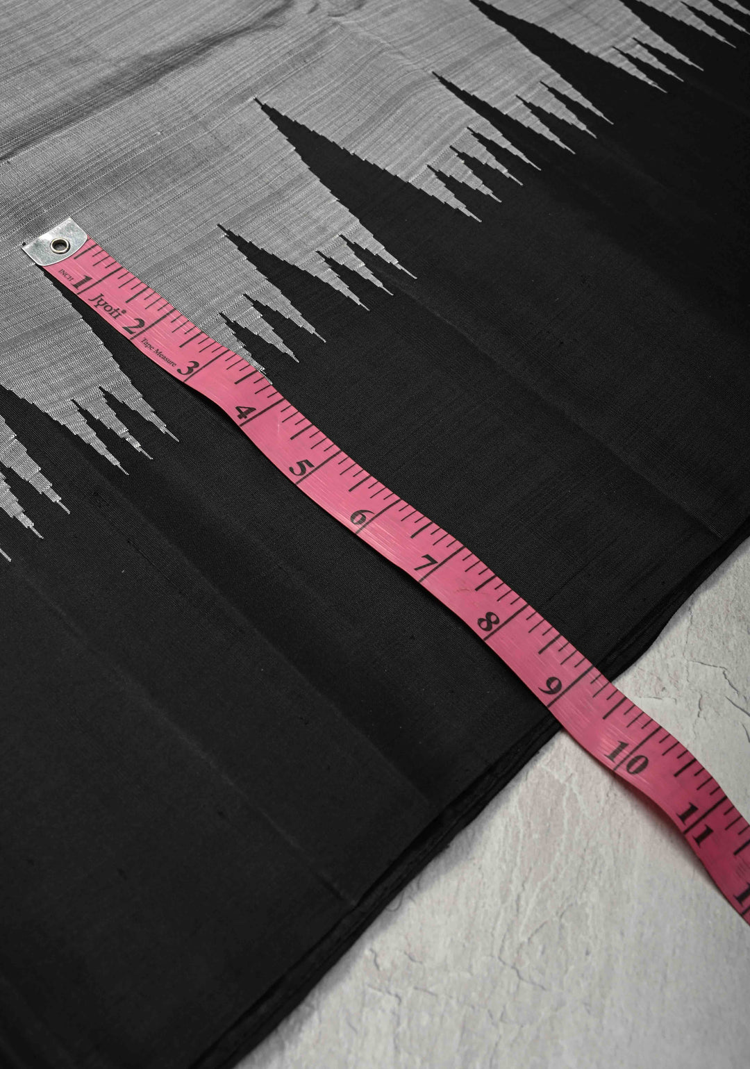 ECG Temple Border Gray Kanjivaram Pure Silk Saree with Zariless Black Temple Border | SILK MARK CERTIFIED