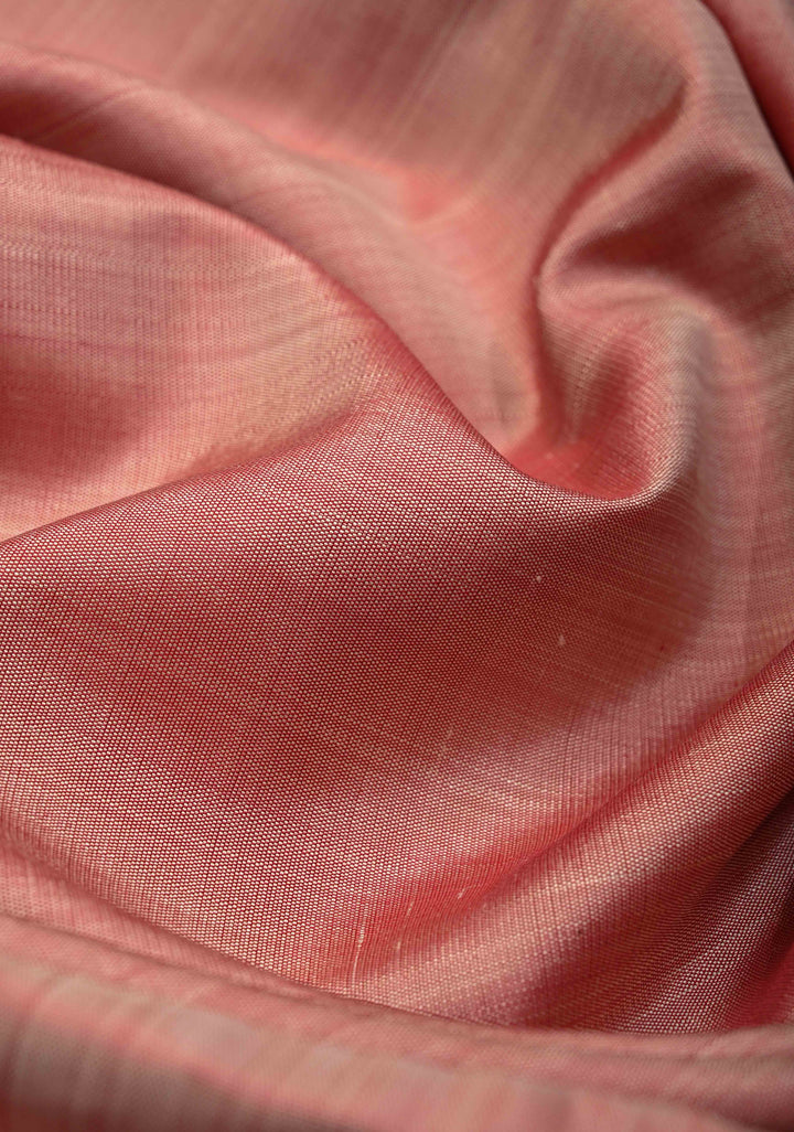 Striking Multicolor Temple Border Kanjivaram Pure Silk Saree in  Dusty Pink | SILK MARK CERTIFIED