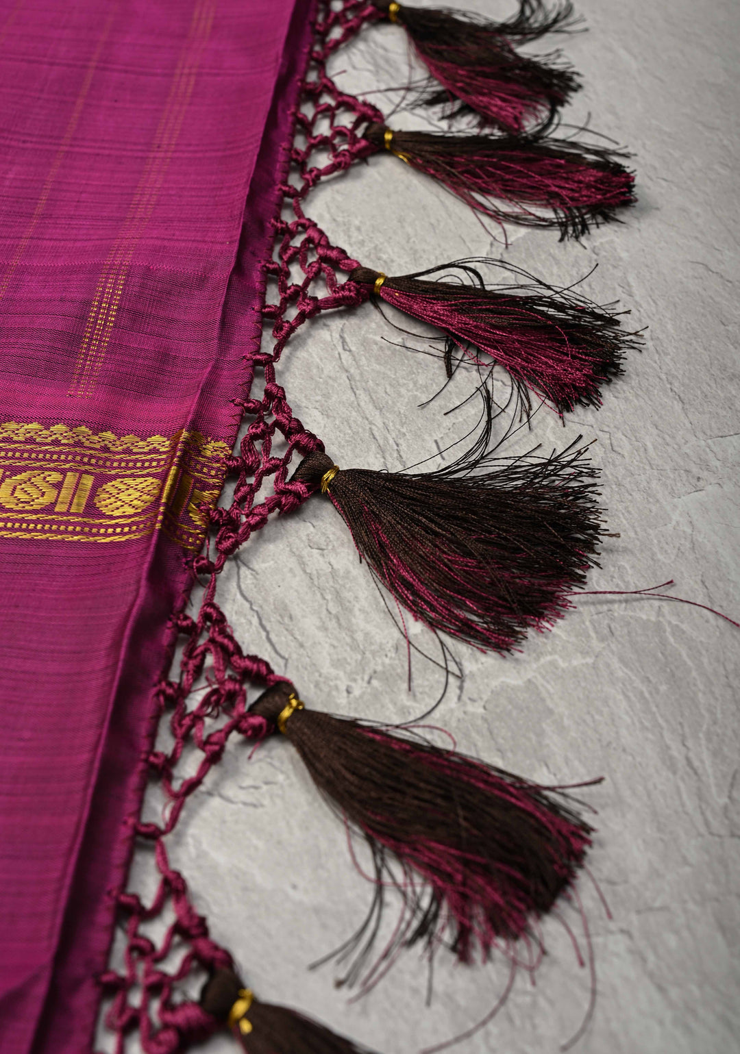 Coco Brown Kanjivaram Pure Silk Saree with Zari Checks and Ganga Jamuna Rettaipet Border | SILK MARK CERTIFIED