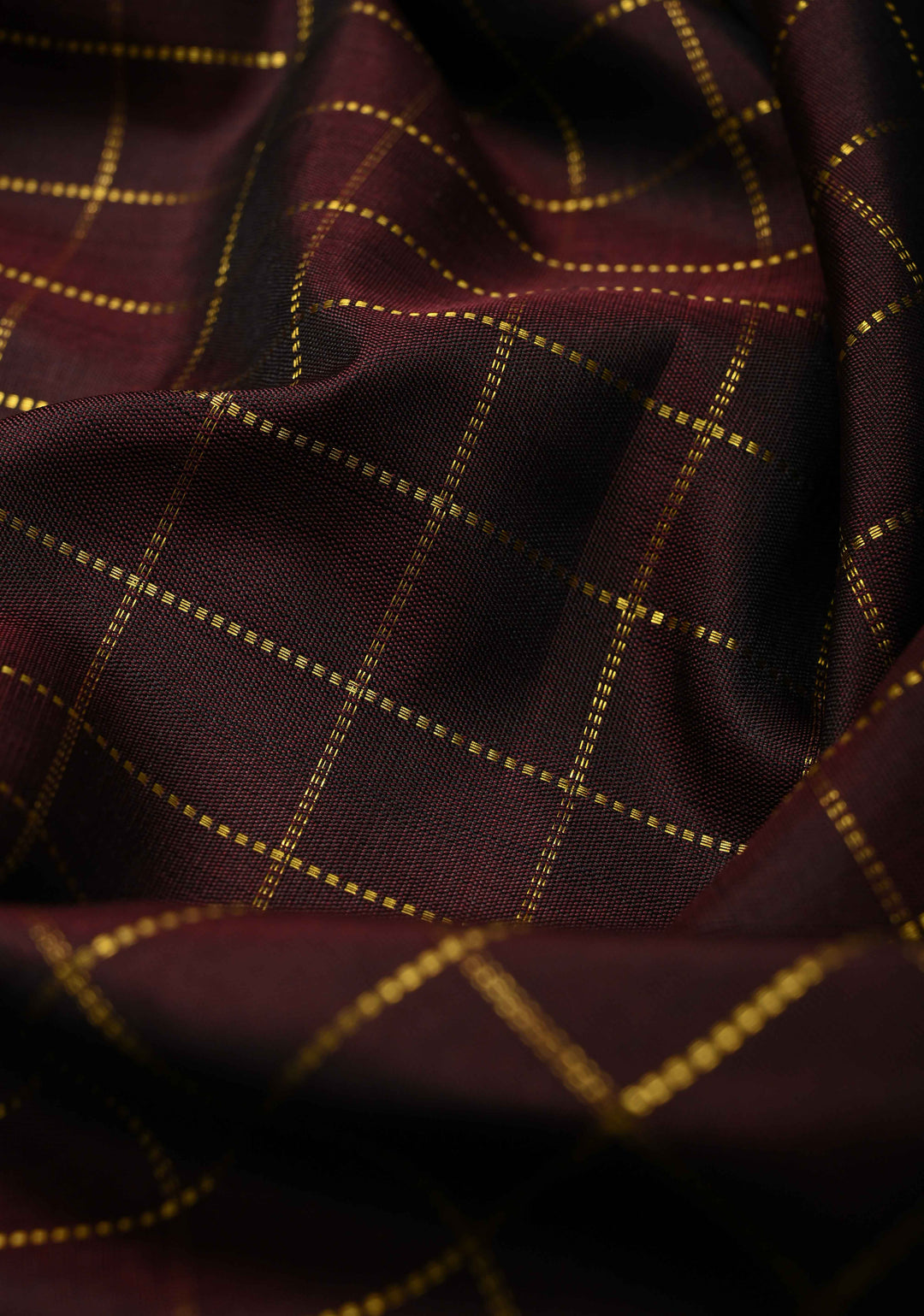 Coco Brown Kanjivaram Pure Silk Saree with Zari Checks and Ganga Jamuna Rettaipet Border | SILK MARK CERTIFIED