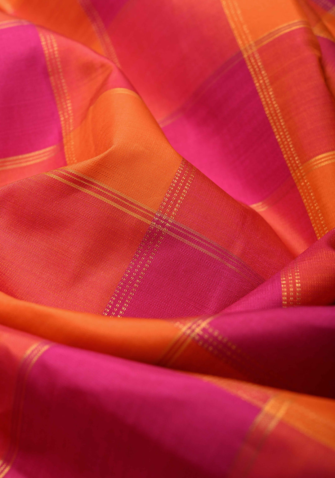 Kattam Multicolor Pallum Pazhamum Kanjivaram Pure Silk Saree with Zari Stripes and Buttas on Contrast Border | SILK MARK CERTIFIED