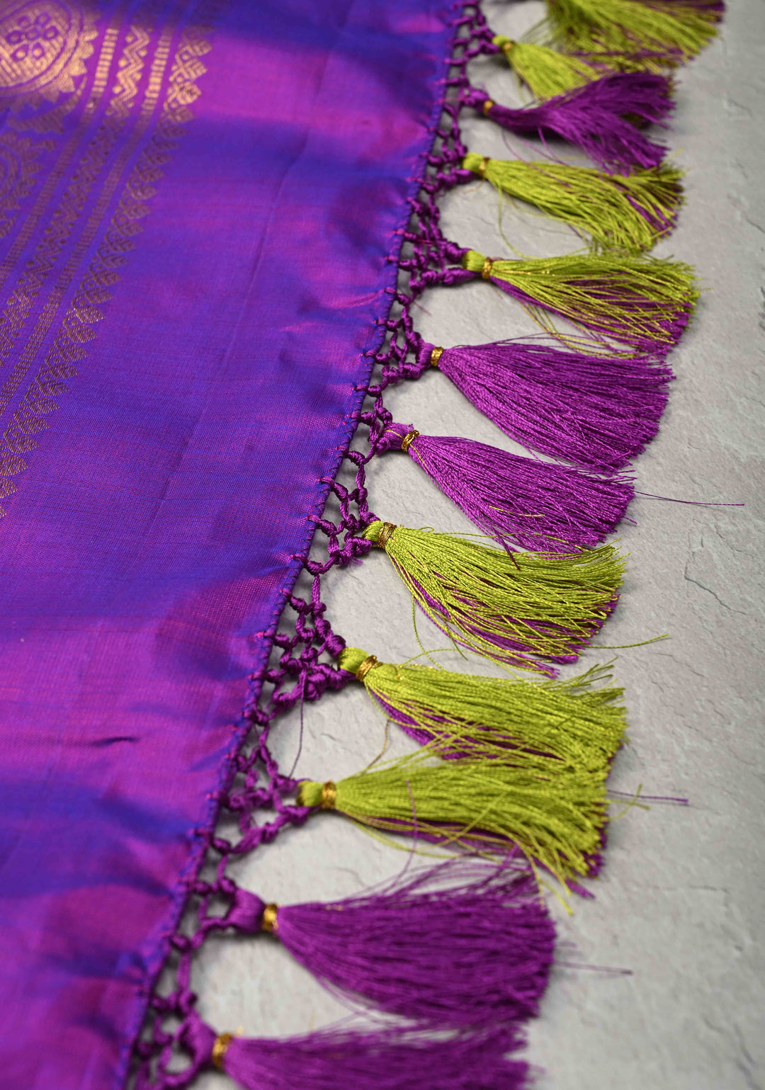 Koravi Weave Chartreuse Kanjivaram Pure Silk Saree with Zari Buttis and Contrast Zari Border | SILK MARK CERTIFIED