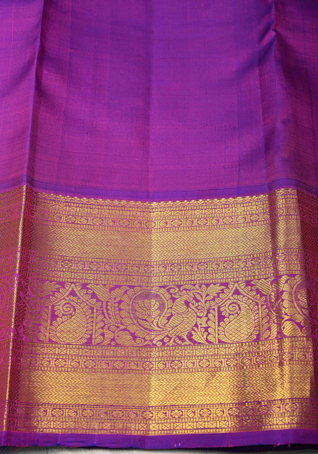 Chartreuse Korvai Weave Kanjivaram Pure Silk Saree with Zari Buttas and Contrast Zari Border | SILK MARK CERTIFIED