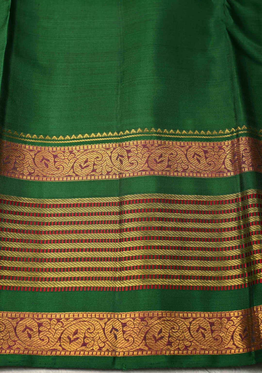 Mango Yellow Korvai Weave Kanjivaram Pure Silk Saree with Mandala Motifs and Contrast Zari Border | SILK MARK CERTIFIED