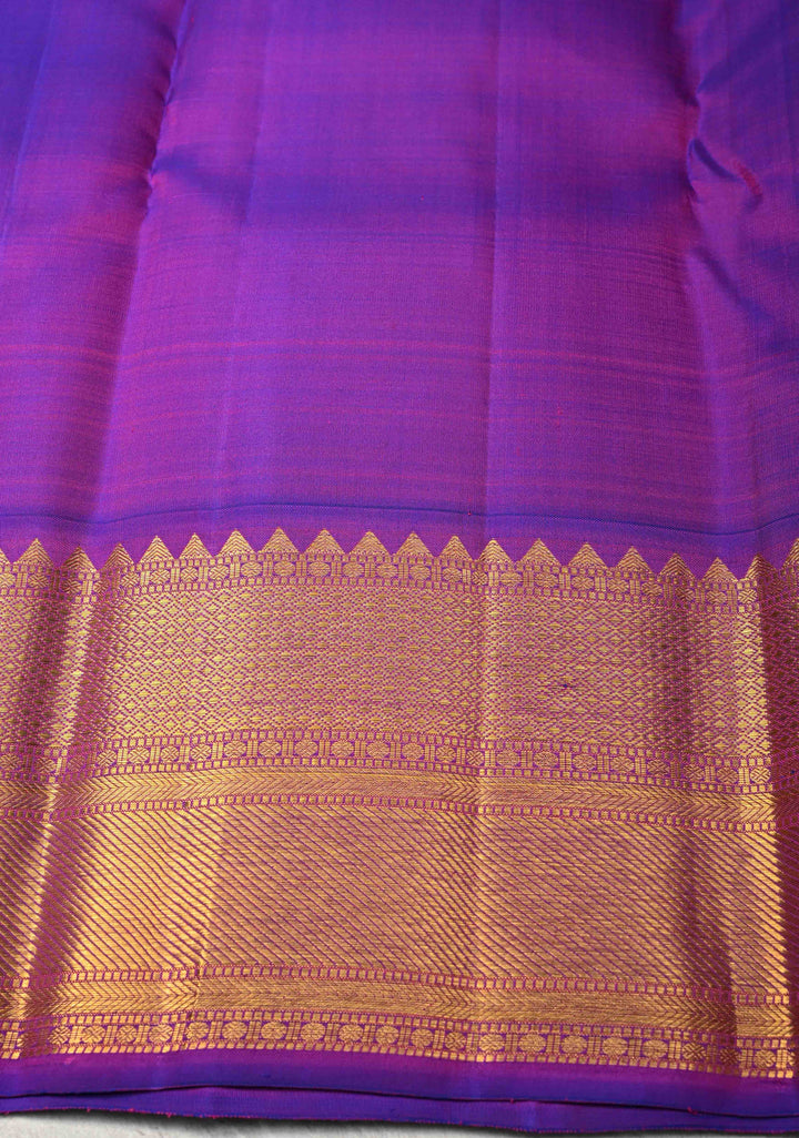 Mustard Yellow Korvai Weave Kanjivaram Pure Silk Saree with Zari Buttas and Contrast Zari Border | SILK MARK CERTIFIED