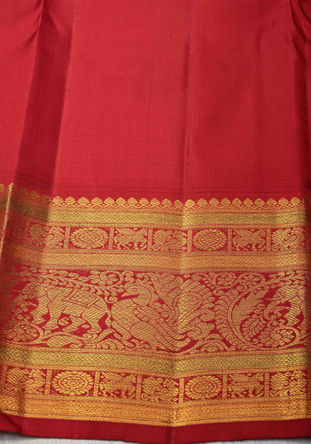 Haldi Yellow Korvai Weave Kanjivaram Pure Silk Saree with Gandaberunda Buttas and Contrast Zari Border | SILK MARK CERTIFIED