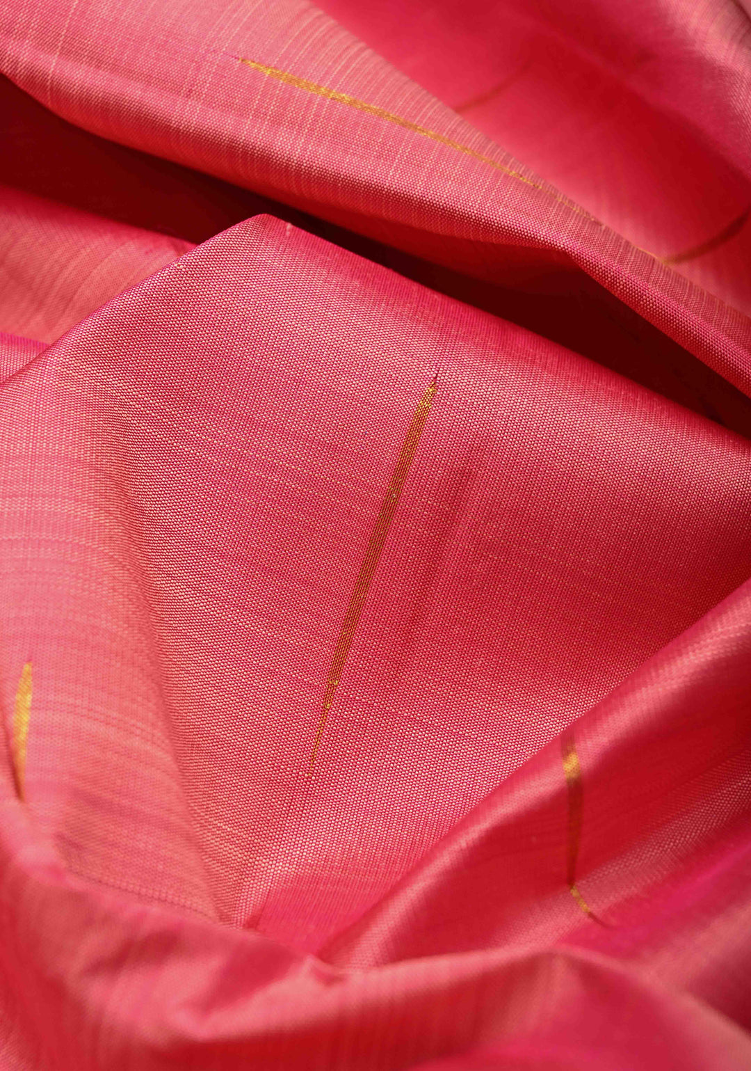 Rose Pink Kanjivaram Pure Silk Saree with Malli Mottu Motif and Multicolor Stripes Wide Border | SILK MARK CERTIFIED | SHOBITAM