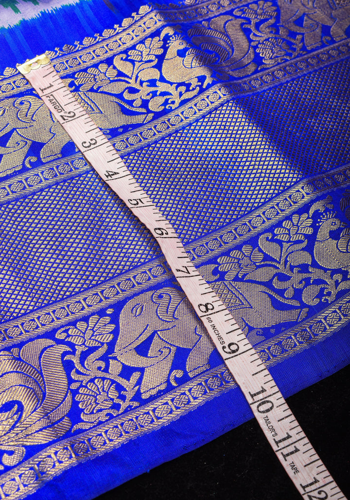 3 Color  Ikkat Patola Kanjivaram Fusion Silk Saree with Panel design and zari border |SILK MARK CERTIFIED