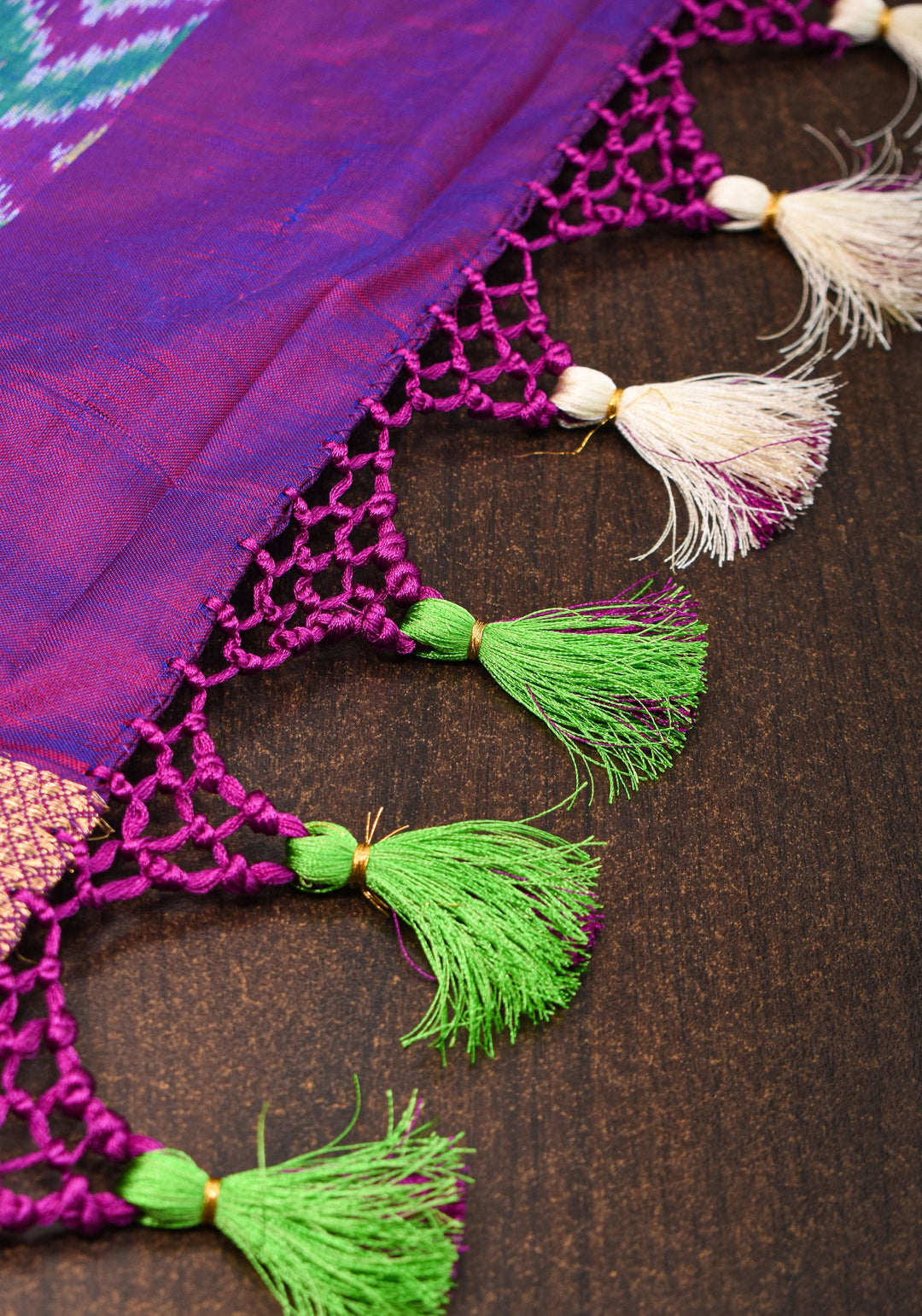 Pure Pochampally Ikkat SIlk Saree with striking Ganga Jamuna Borders and Ikkat Pallu and Blouse piece | SILK MARK CERTIFIED
