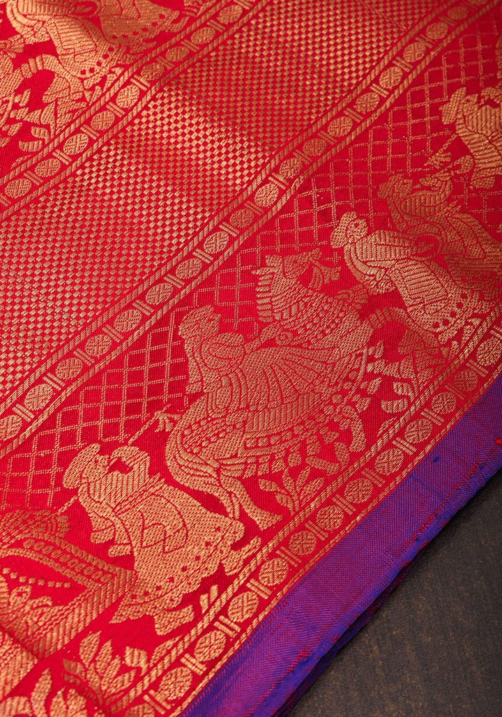 Green Stunning Ikkat Patola Kanjivaram Fusion Silk Saree with zari border | SILK MARK CERTIFIED