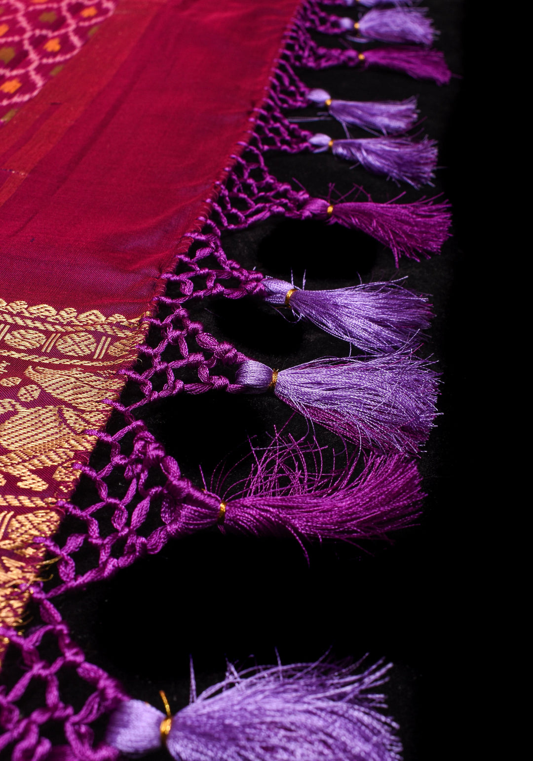 Exquisite Pochampally Ikkat Kanjivaram Pure Silk Digital Print saree in Lavender and Purple with Zari Border  I SILK MARK CERTIFIED