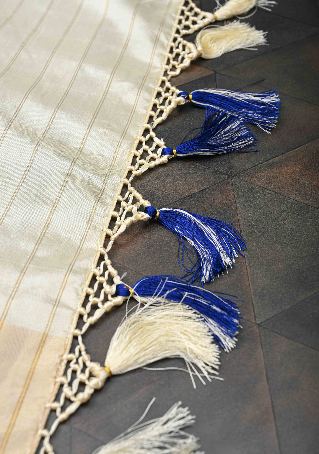 Exquisite Royal Blue Ikkat Pure Silk Saree Saree with Meenakari Birds Tissue Border | SILK MARK CERTIFIED