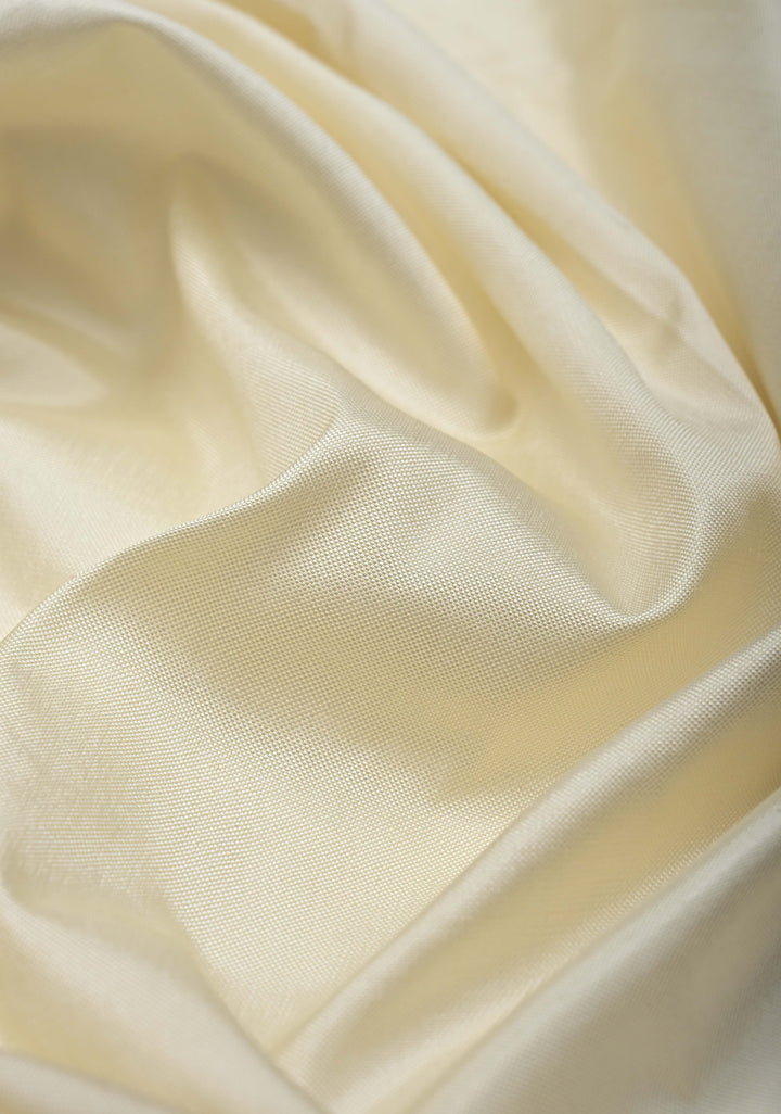 Off White Color Block Pure Silk Saree With Ikkat Border And Pallu  |SILK MARK CERTIFIED
