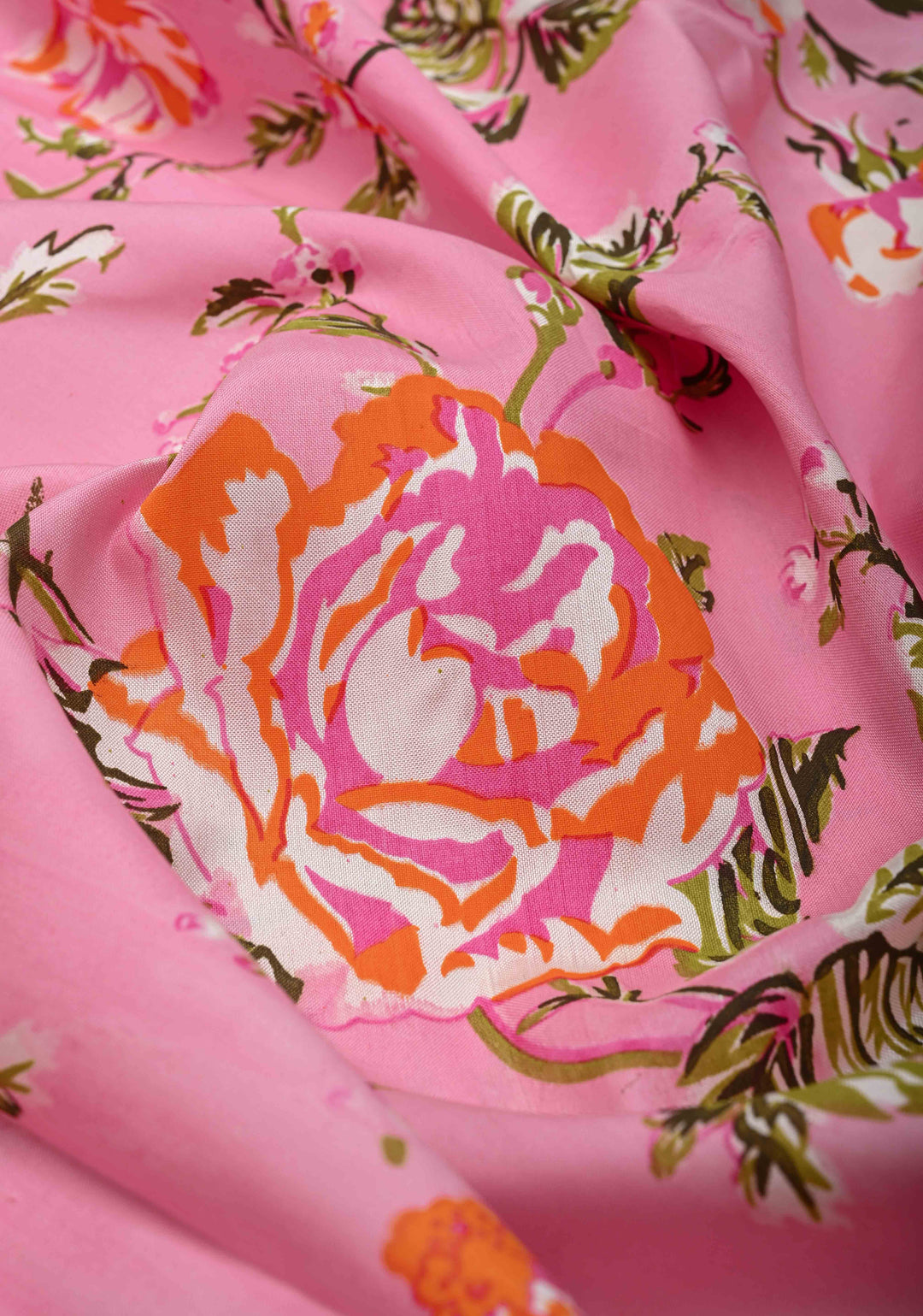 Pink Digitial Print Ikkat Kanjivaram Fusion Silk Saree with Ikkat Pallu and Zari Border | SILK MARK CERTIFIED