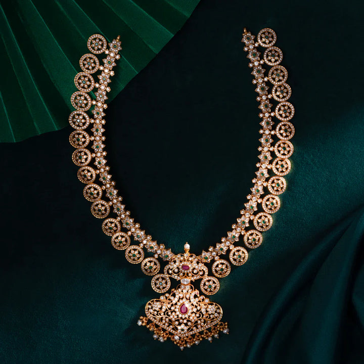 Pure 92.5 Silver Gold-Plated Pushpa Kalash Long Necklace