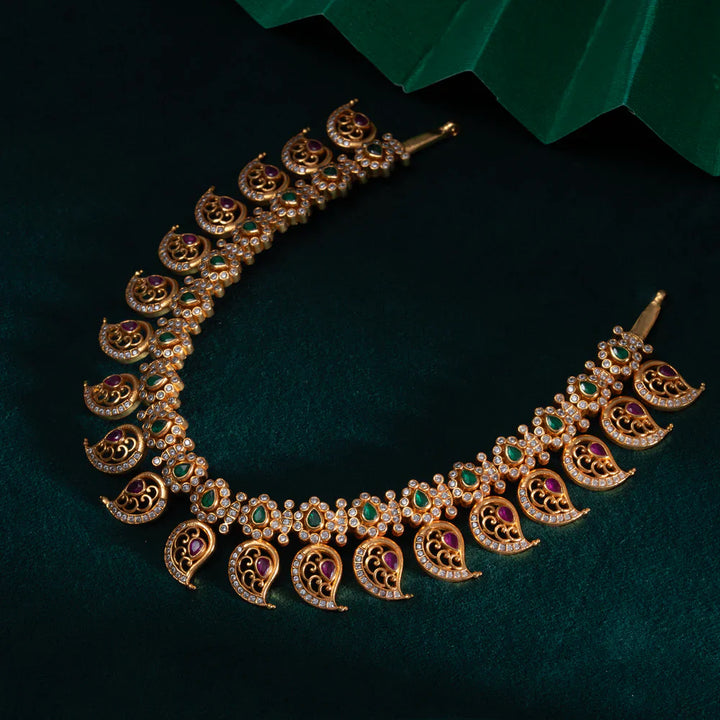 Pure 92.5 Silver Gold-Plated Sukumari Phala Necklace