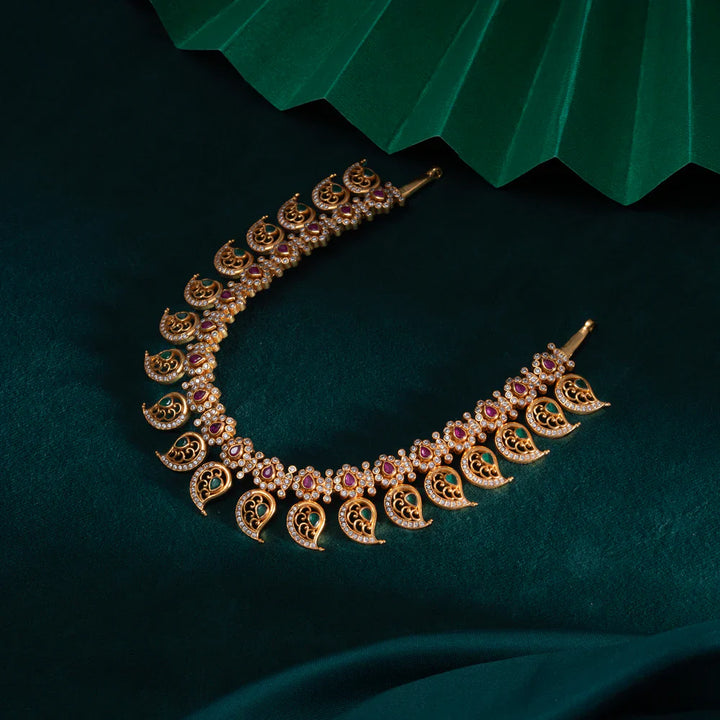 Pure 92.5 Silver Gold-Plated Sukumari Phala Necklace