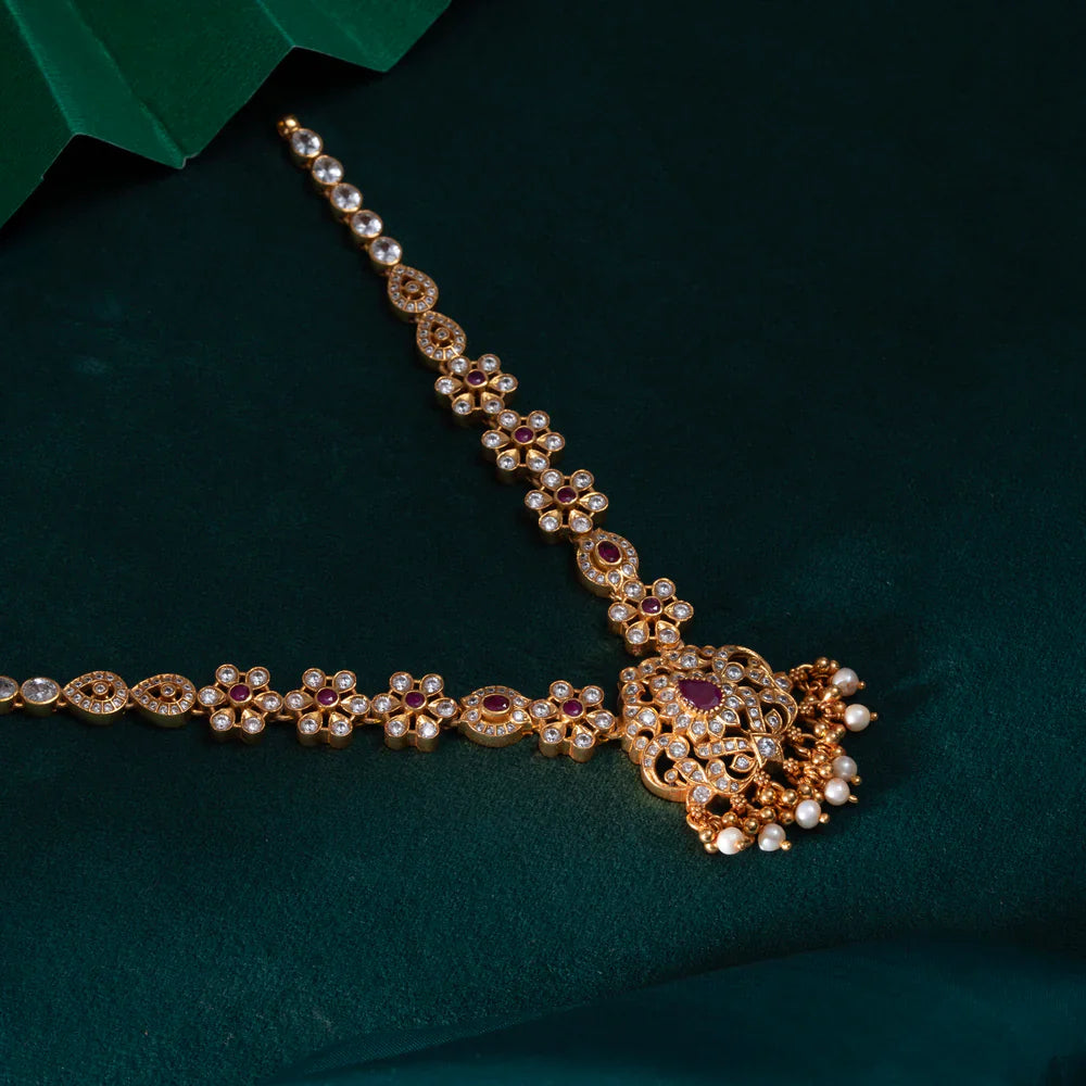 92.5 Silver, Gold Plated Mukulita Short Necklace