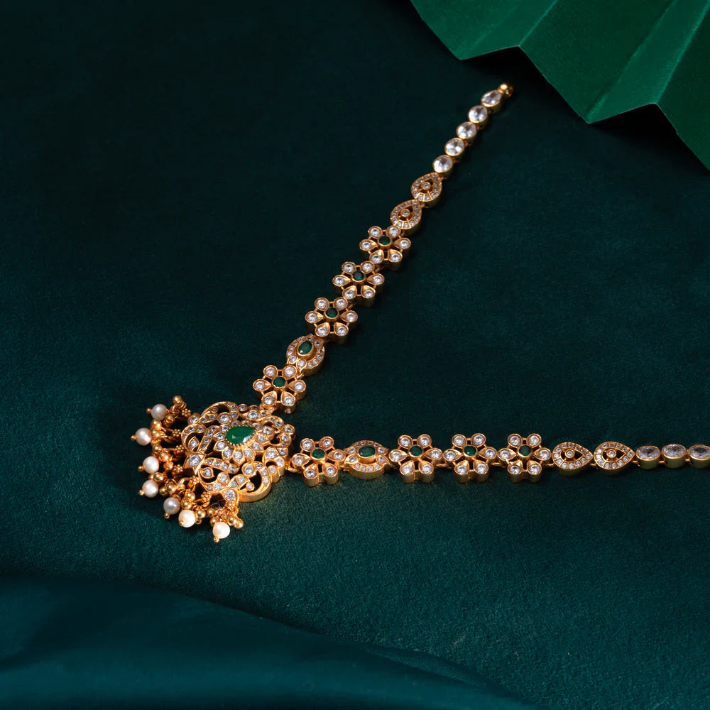 92.5 Silver, Gold Plated Mukulita Short Necklace