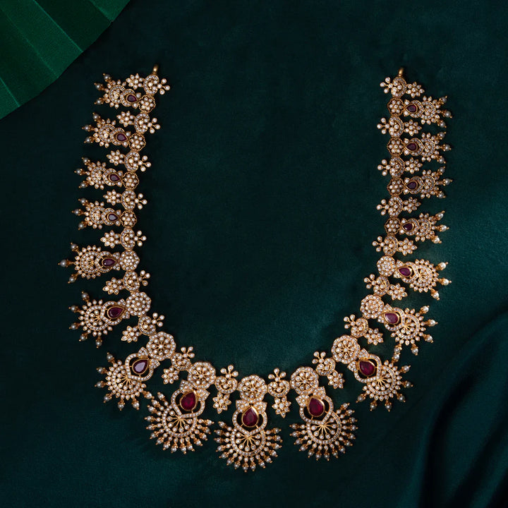 Pure 92.5 Silver, Gold Plated Jal-Roshni Long Necklace
