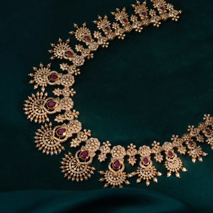 Pure 92.5 Silver, Gold Plated Jal-Roshni Long Necklace