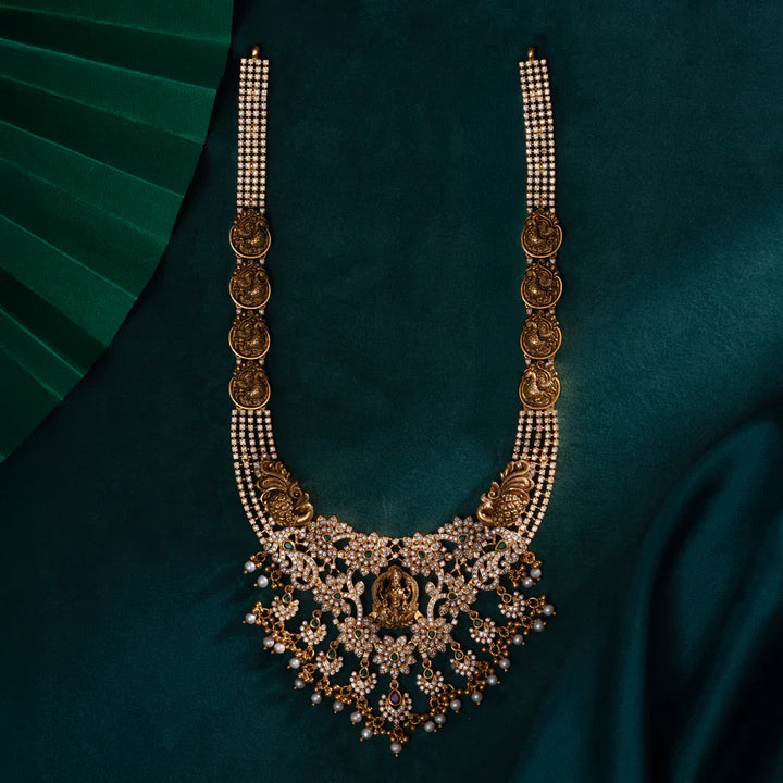 Pure 92.5 Silver Gold-Plated Lavanga Lakshmi Haaram