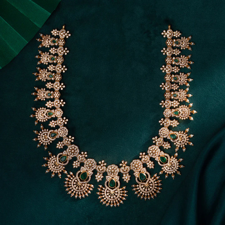 Pure 92.5 Silver, Gold Plated Jal-Roshni Long Necklace