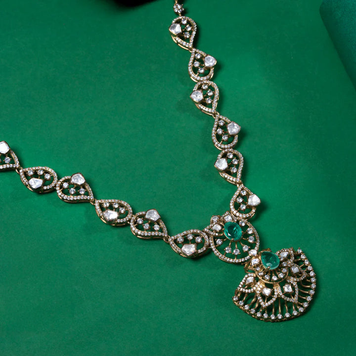 92.5 Silver, Gold Plated Amrapali Spark Short Necklace